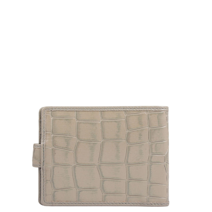 Croco Leather Money Clip - Stone Grey