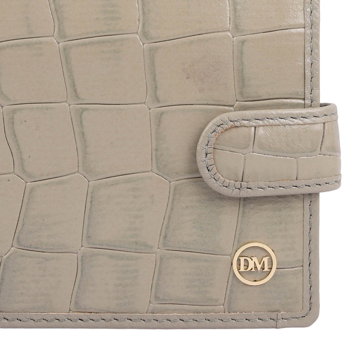 Croco Leather Money Clip - Stone Grey