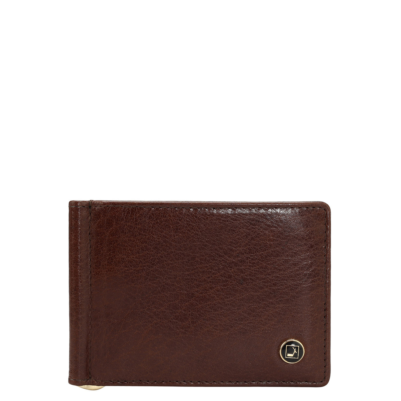 Elephant Pattern Leather Money Clip - Brown