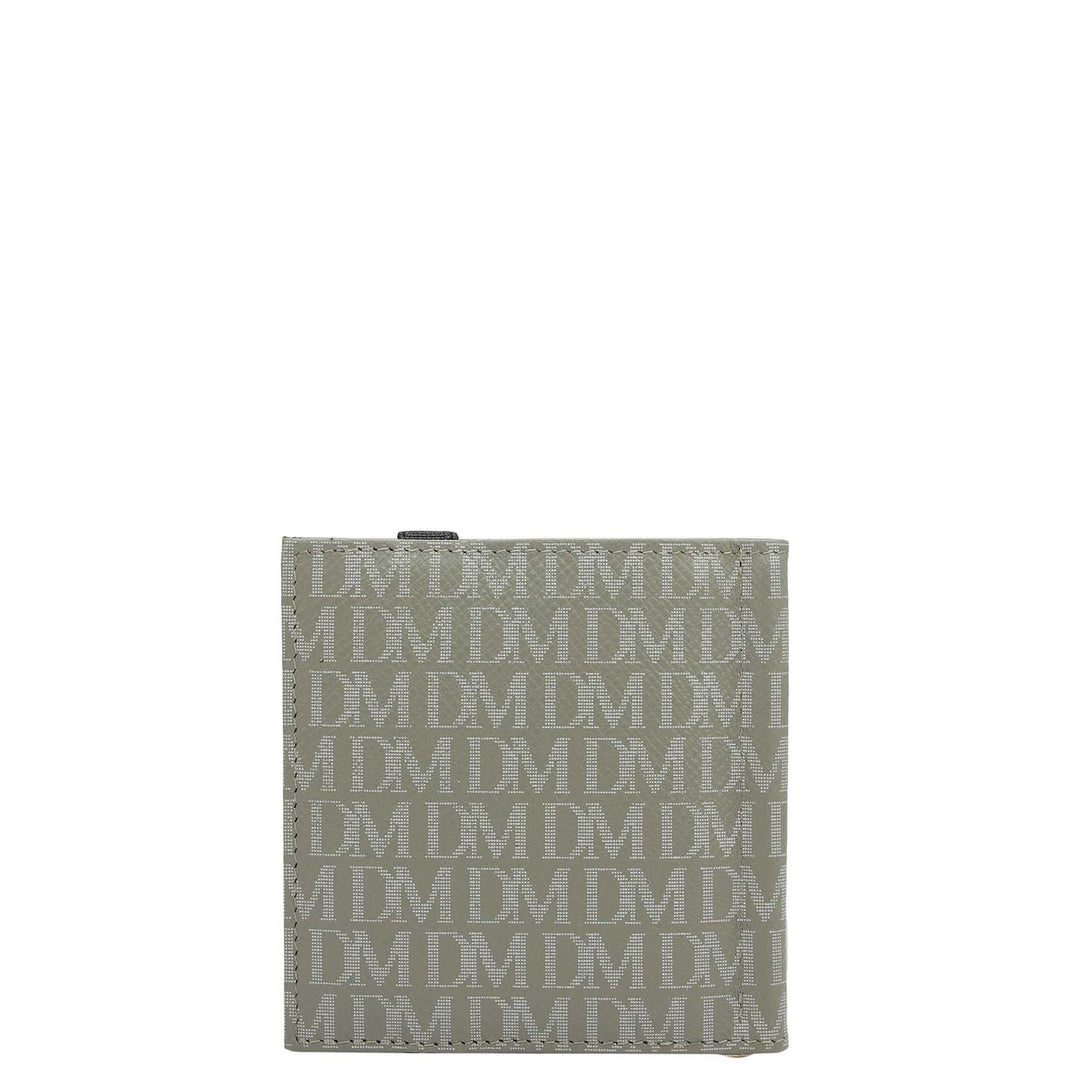 Monogram Leather Money Clip - Stone Grey