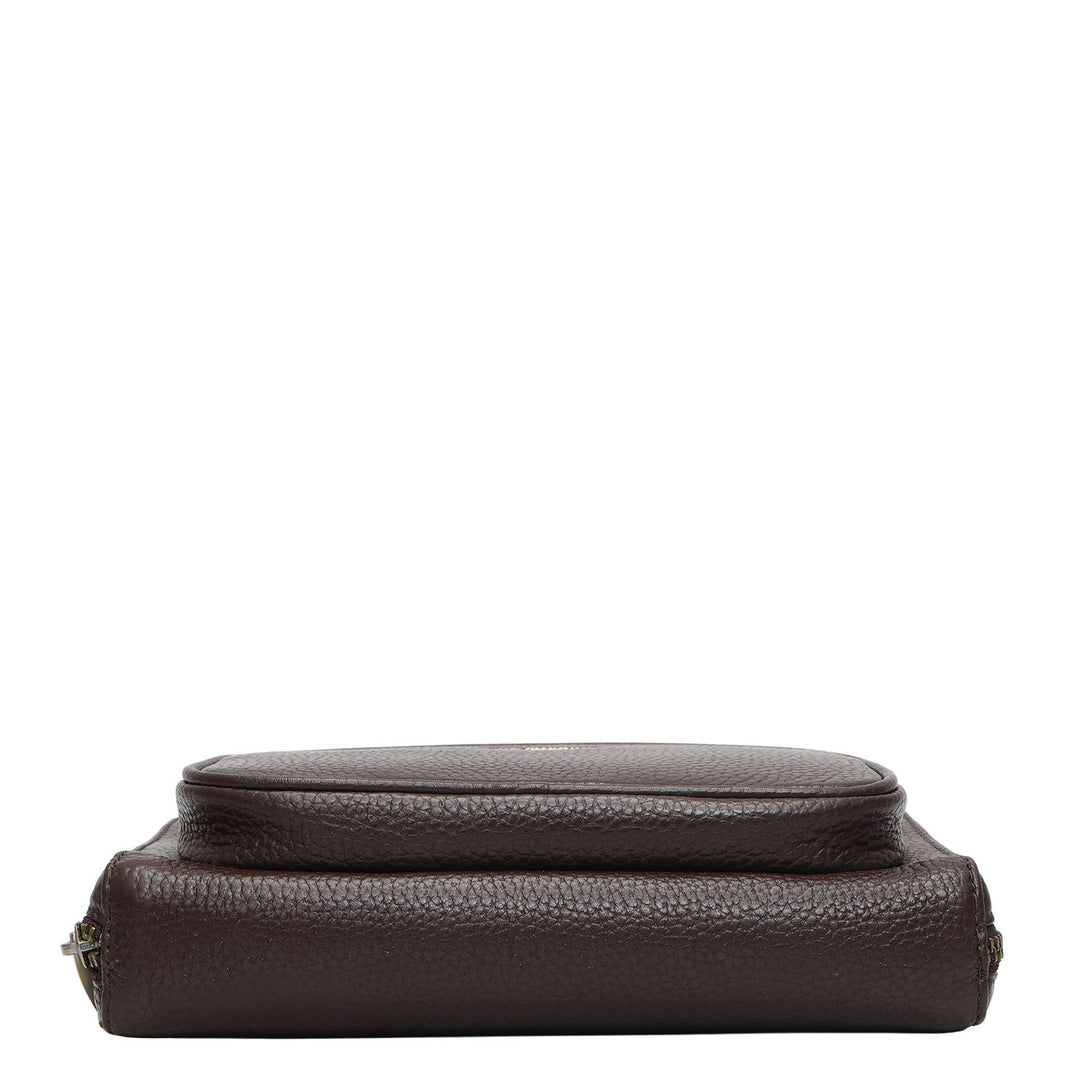 Wax Leather Multi Pouch - Chocolate