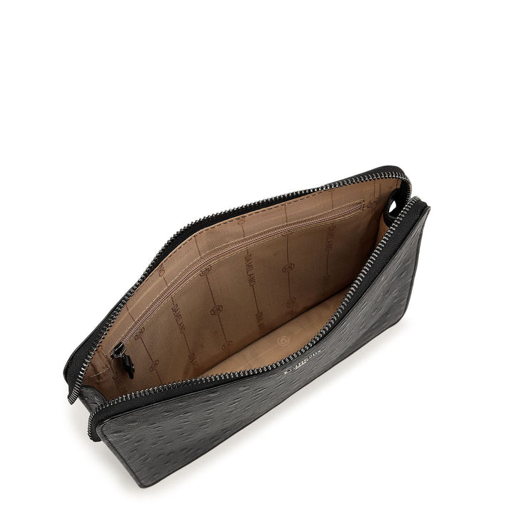 Ostrich Leather Multi Pouch - Black