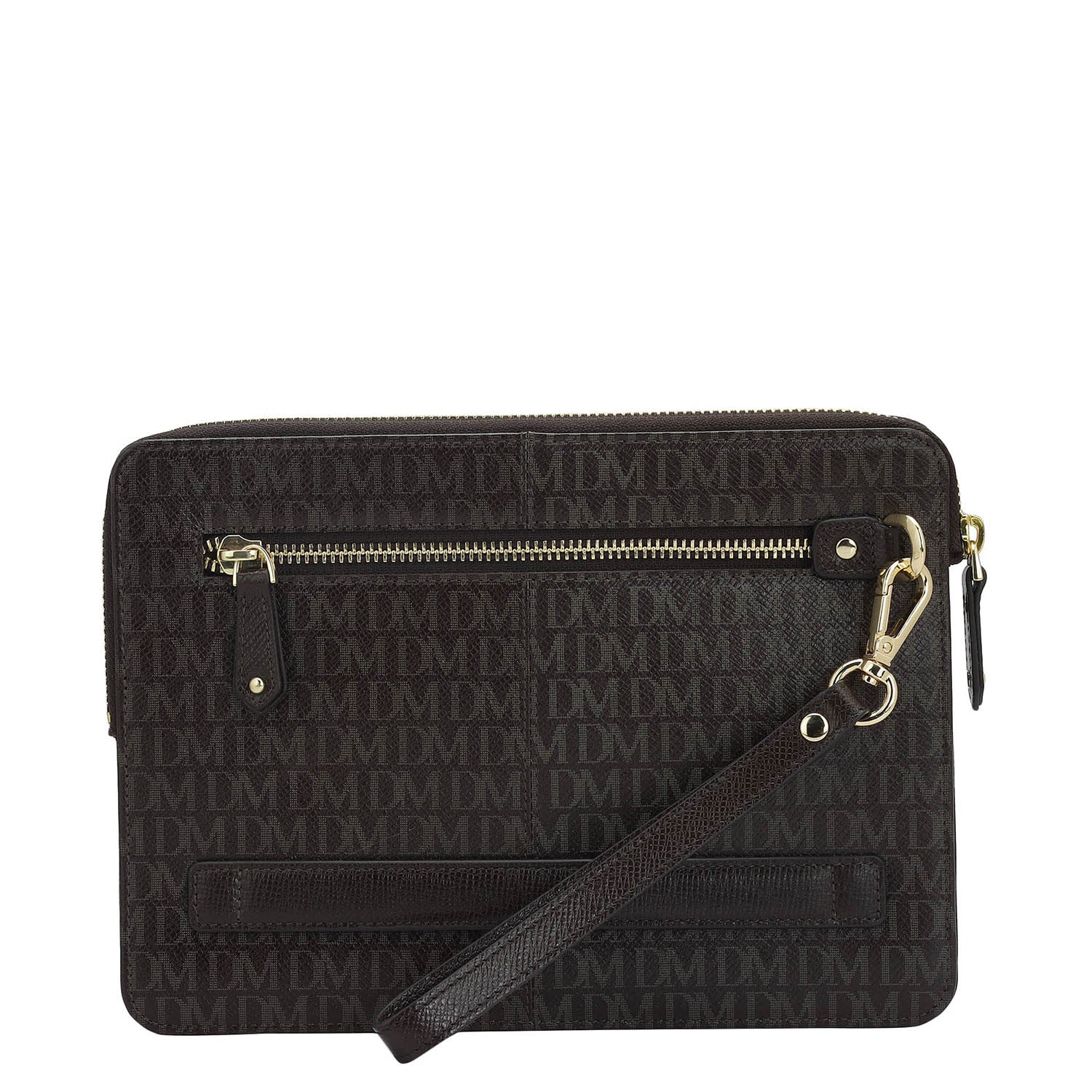 Monogram Leather Multi Pouch - Chocolate – Da Milano