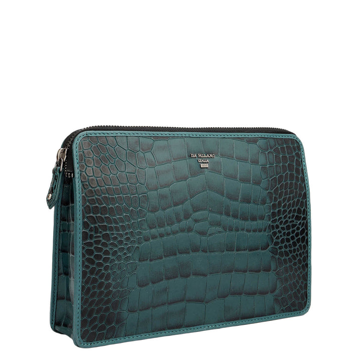 Croco Leather Multi Pouch - Octane