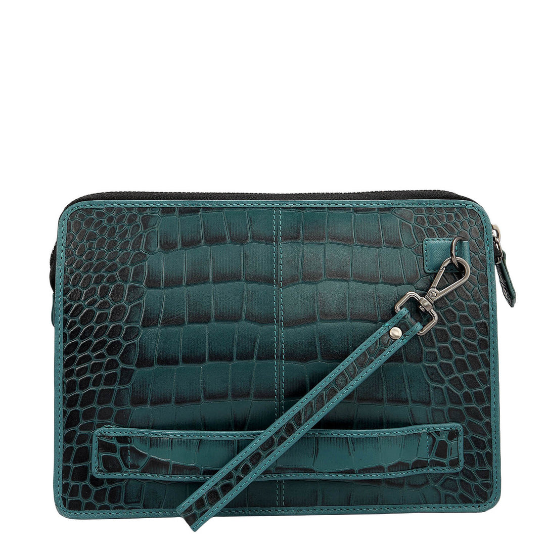 Croco Leather Multi Pouch - Octane