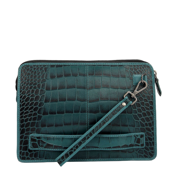 Croco Leather Multi Pouch - Octane