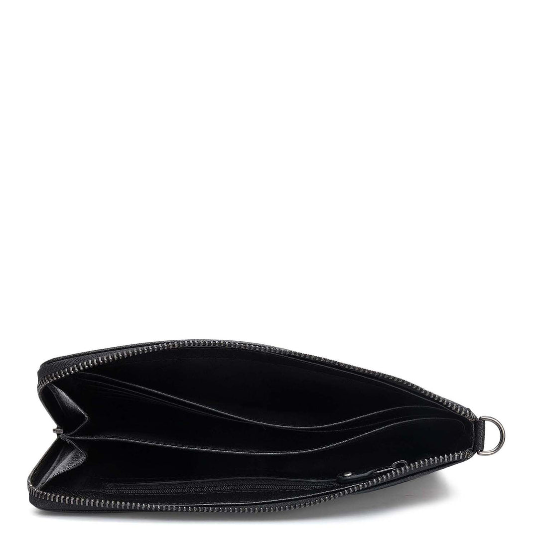 Croco Leather Multi Pouch - Black
