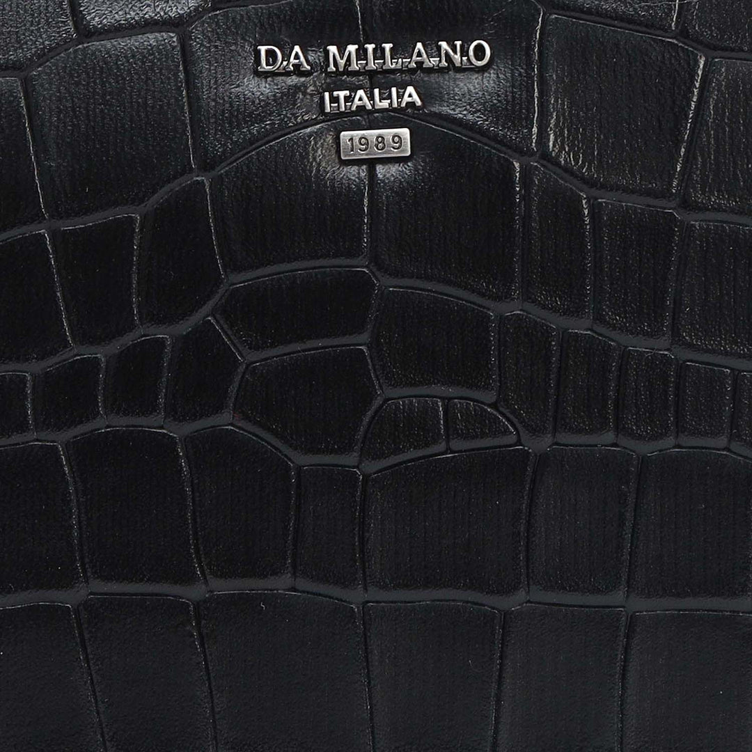 Croco Leather Multi Pouch - Black