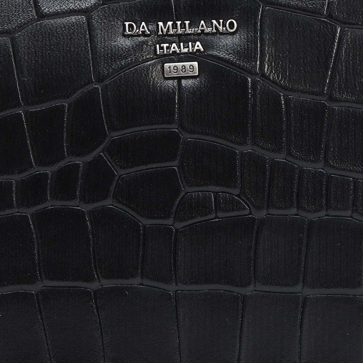 Croco Leather Multi Pouch - Black