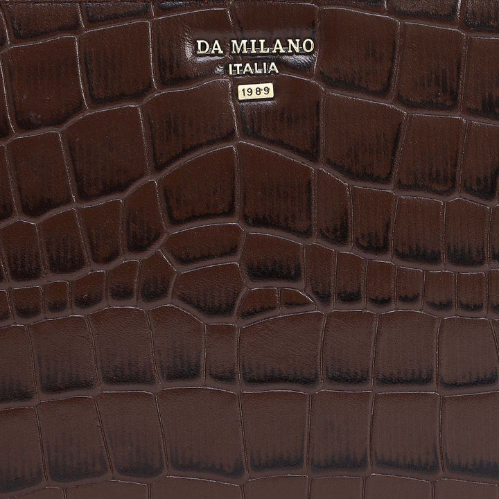Croco Leather Multi Pouch - Walnut