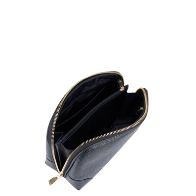 Wax Leather Multi Pouch - Black