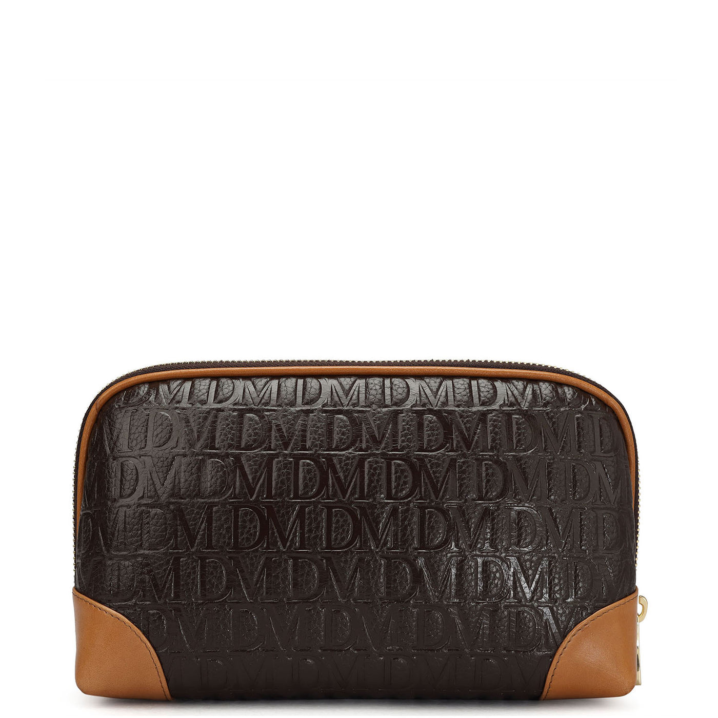 Medium Monogram Leather Multi Pouch - Chocolate