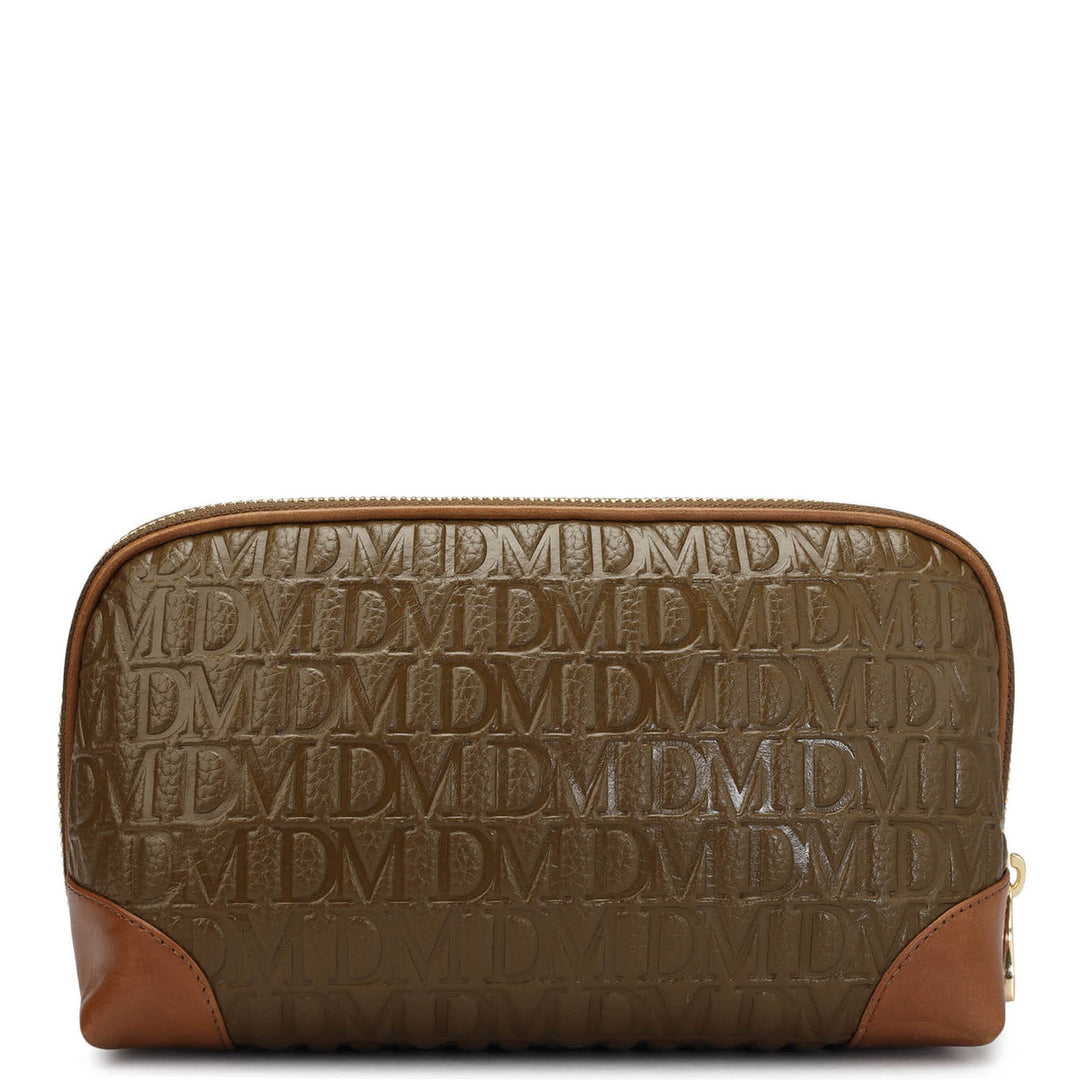 Medium Monogram Leather Multi Pouch - Moss