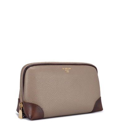 Wax Leather Multi Pouch - Taupe