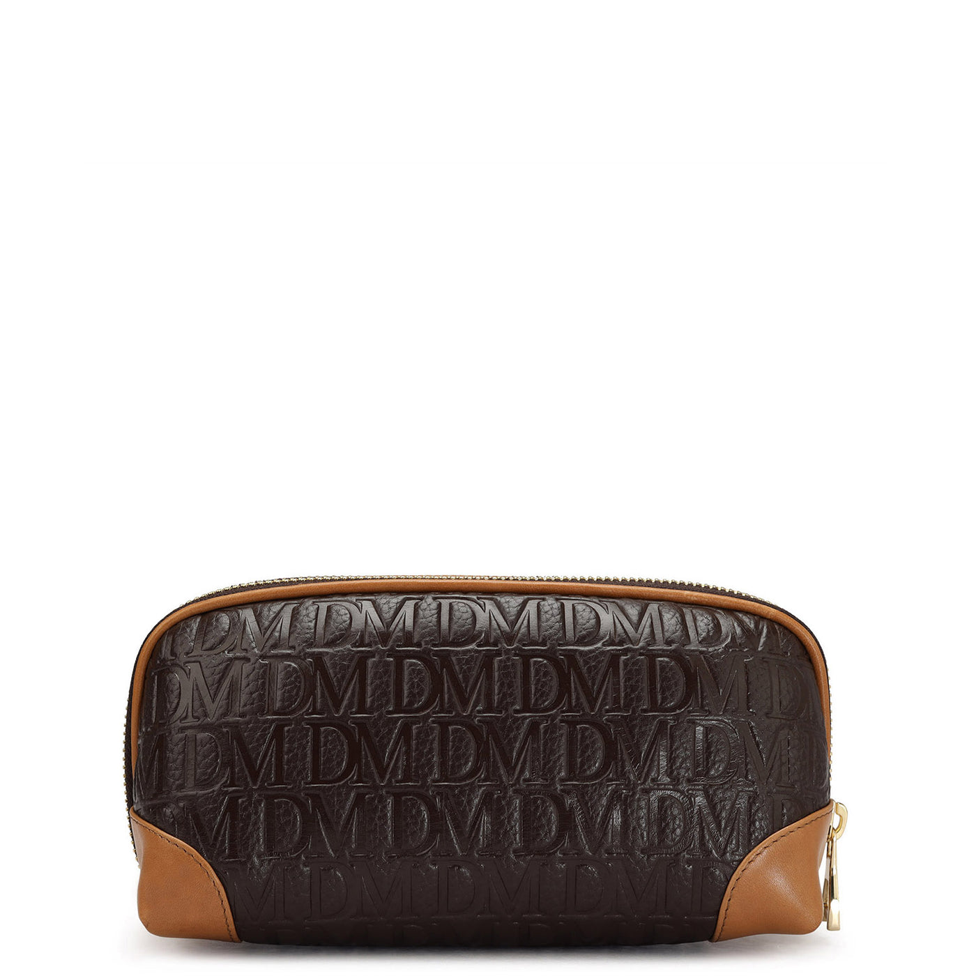 Small Monogram Leather Multi Pouch - Chocolate
