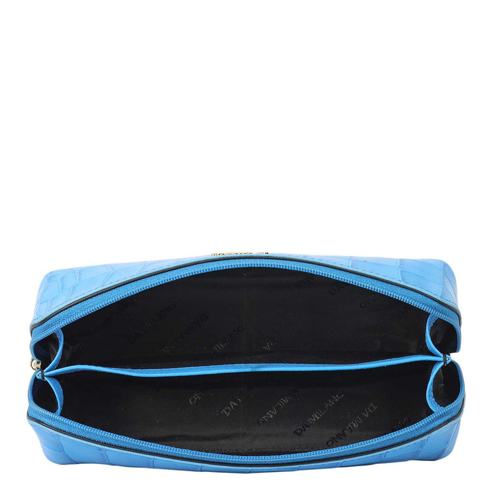 Croco Leather Multi Pouch - Blue