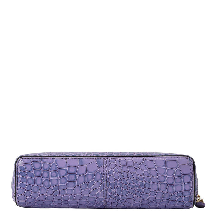 Croco Leather Multi Pouch - Purple Haze