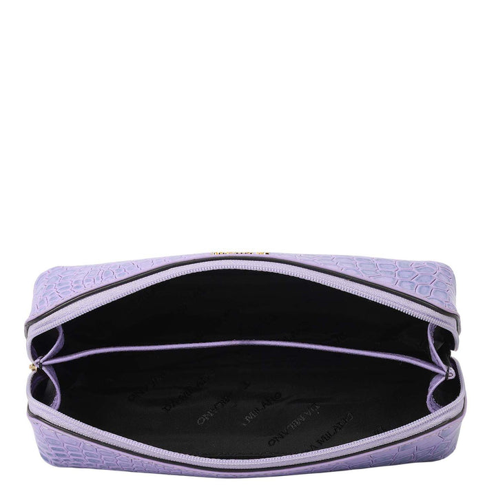 Croco Leather Multi Pouch - Purple Haze