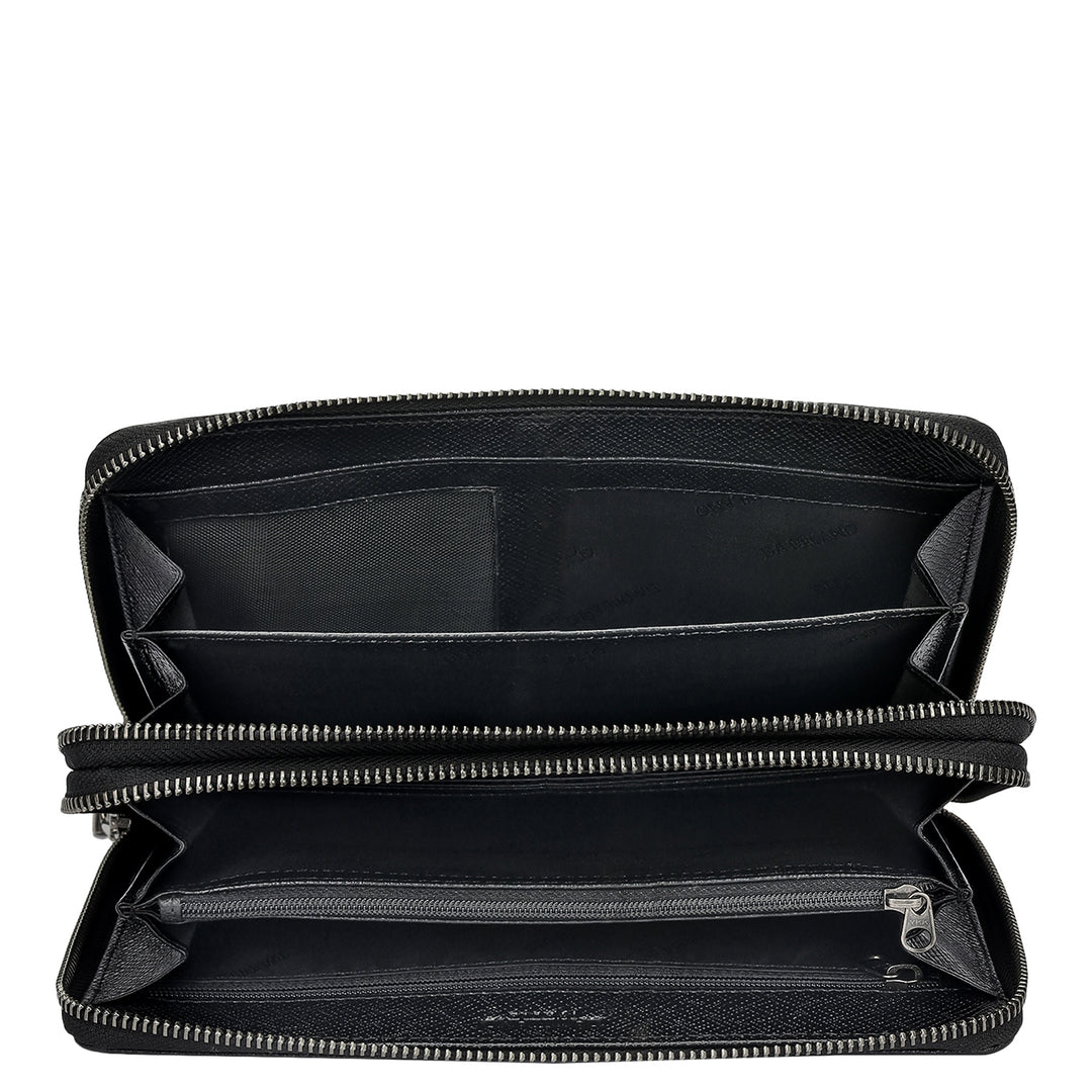 Croco Leather Multi Pouch - Black