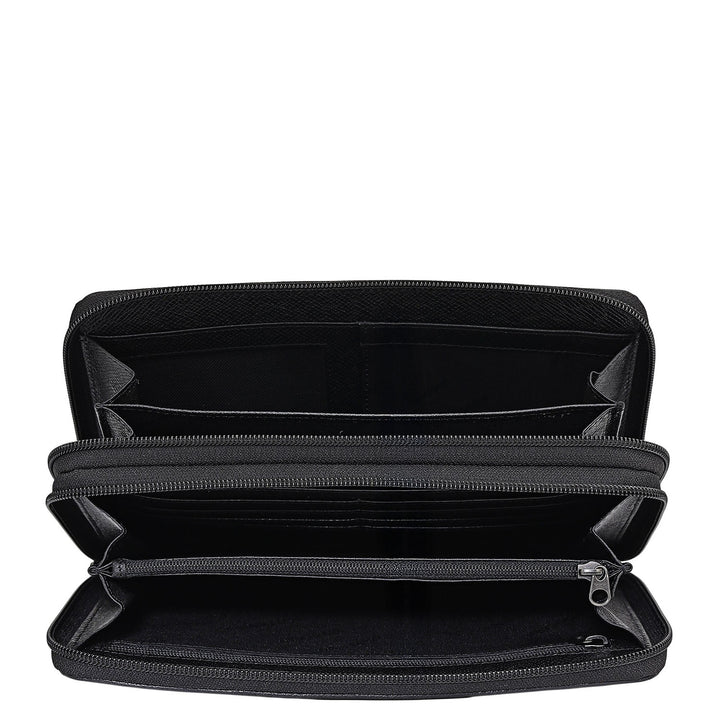 Croco Leather Multi Pouch - Black
