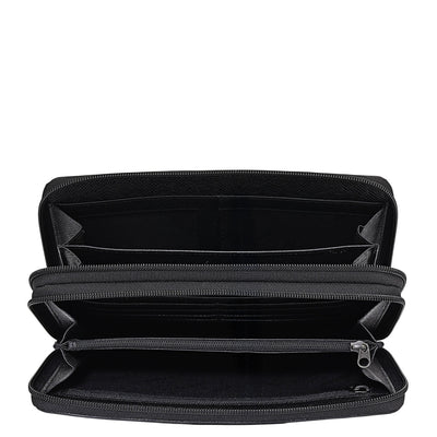 Croco Leather Multi Pouch - Black