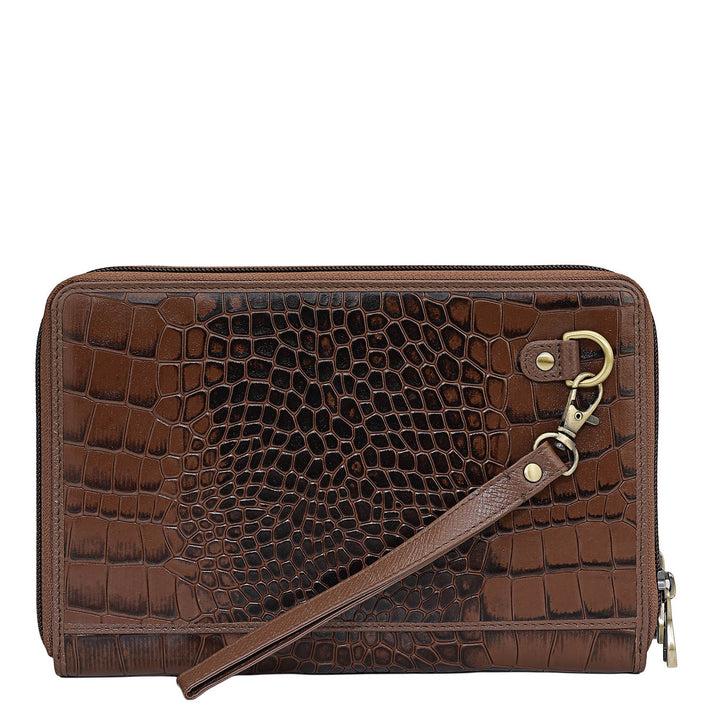 Croco Leather Multi Pouch - Date