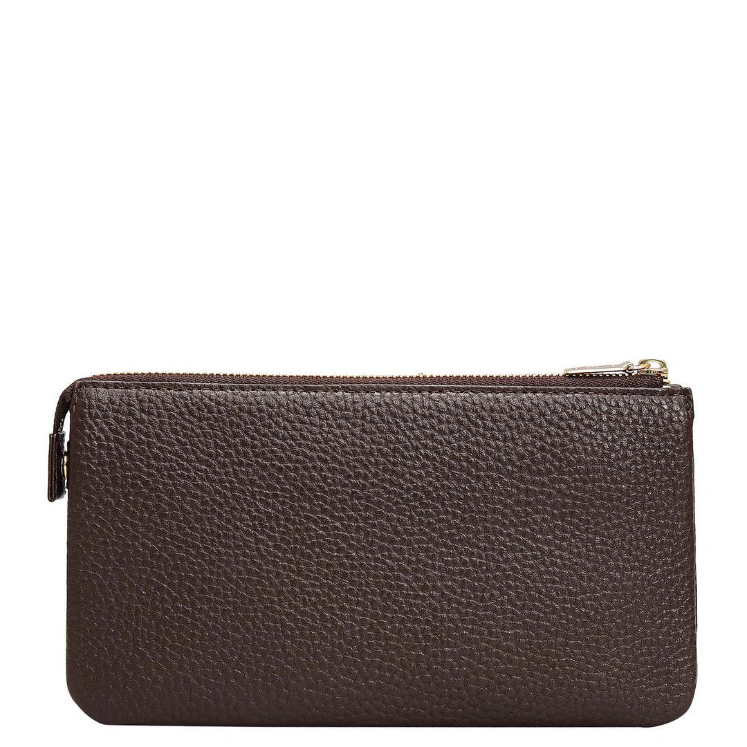 Wax Leather Multi Pouch - Chocolate