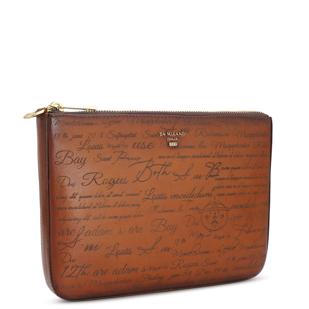 Large Signato Leather Multi Pouch - Cognac