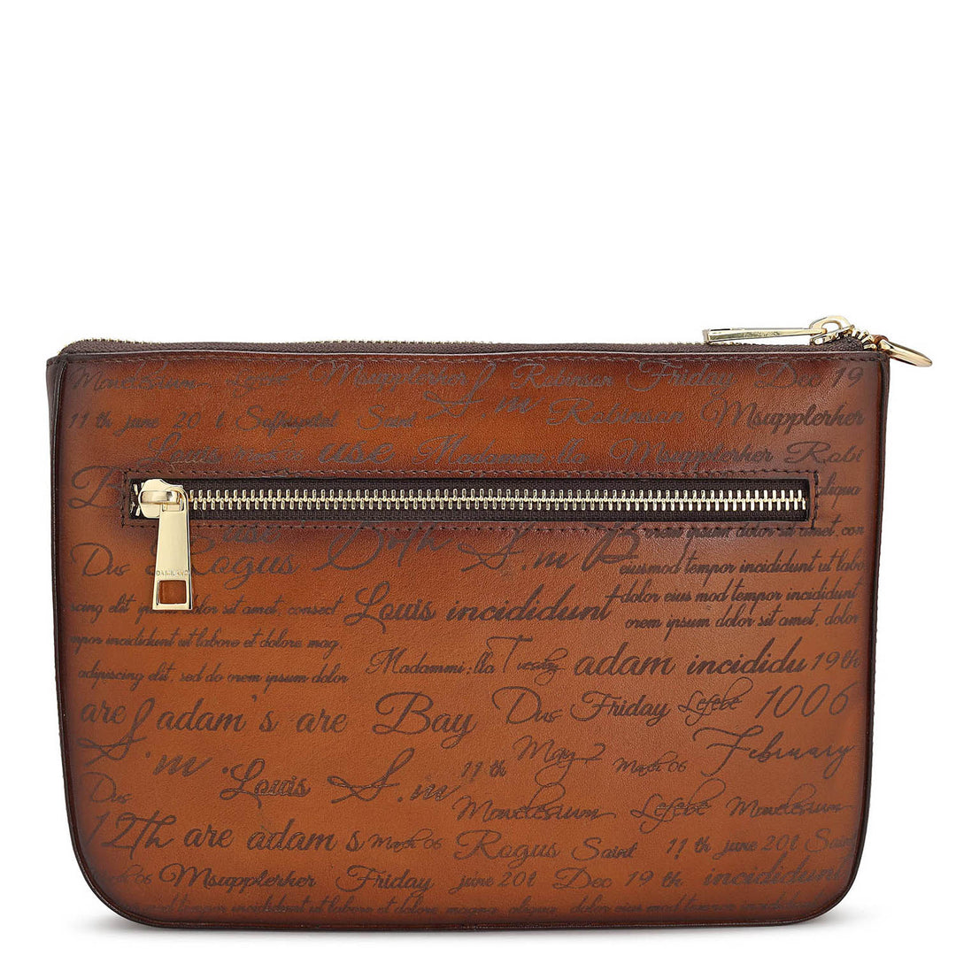 Large Signato Leather Multi Pouch - Cognac