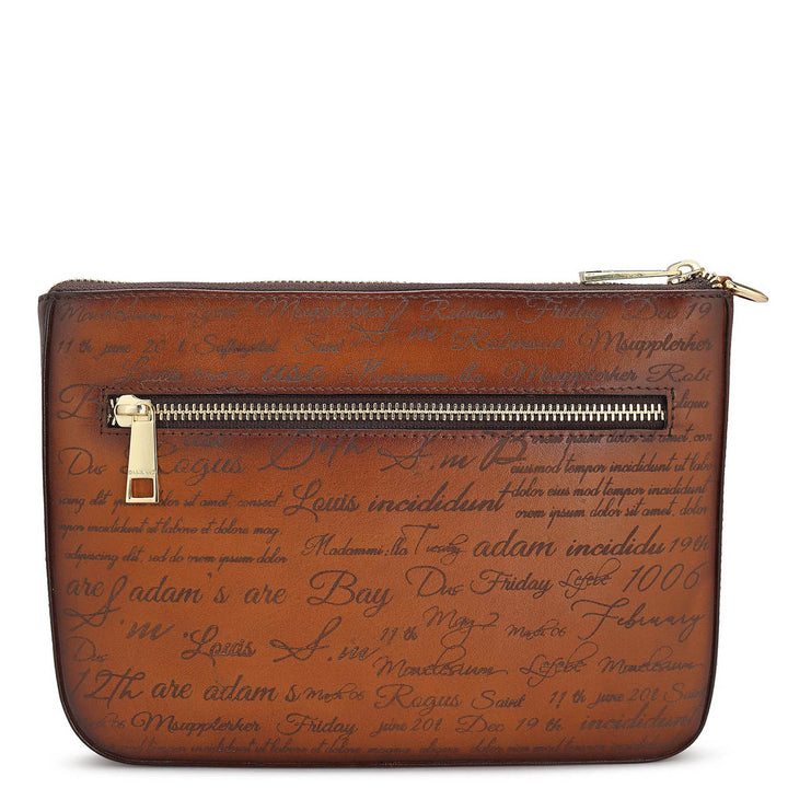 Large Signato Leather Multi Pouch - Cognac