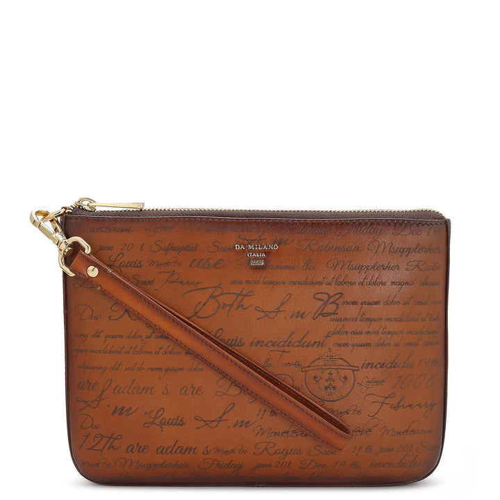Medium Signato Leather Multi Pouch - Cognac