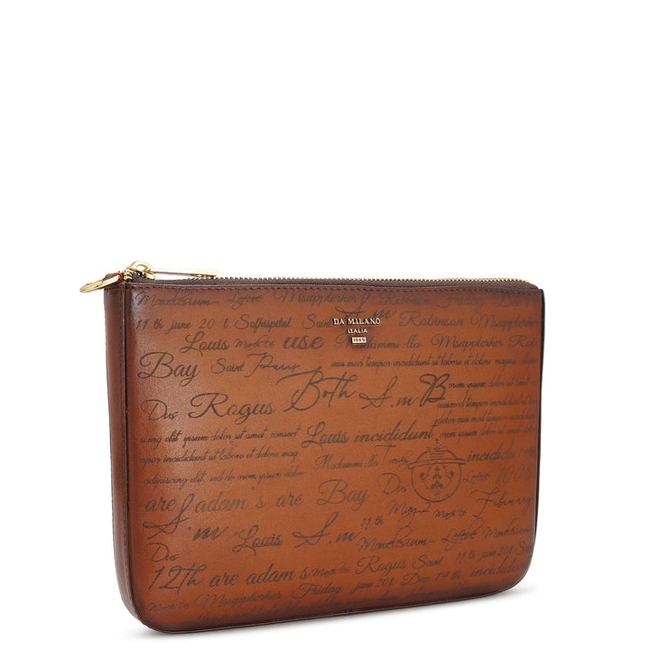 Medium Signato Leather Multi Pouch - Cognac