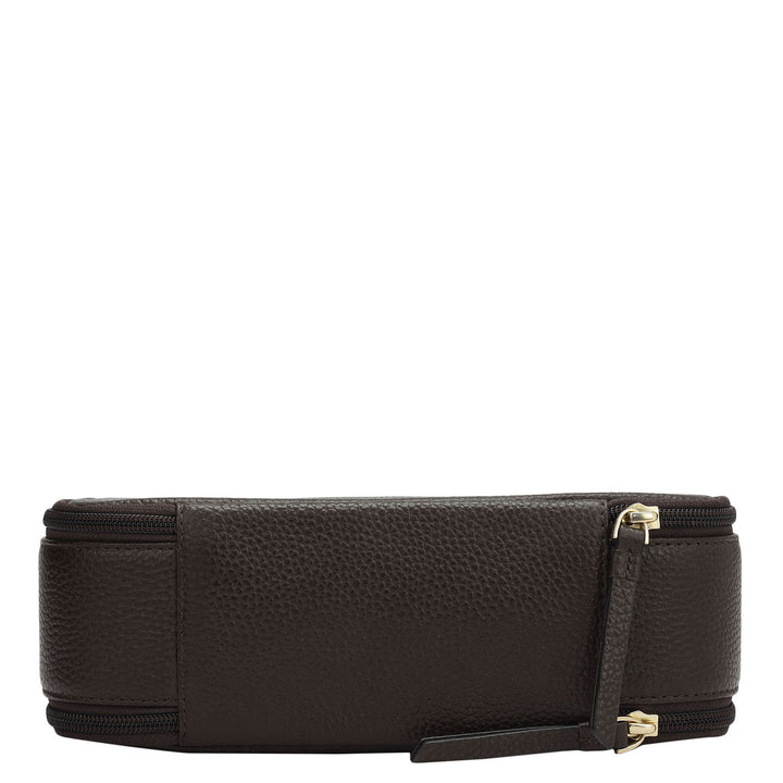 Wax Leather Multi Pouch - Chocolate