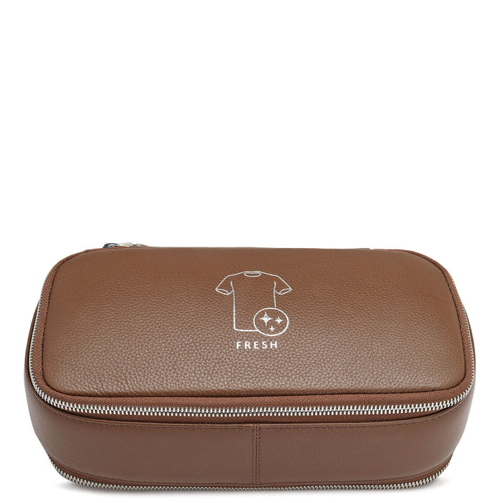 Small Wax Leather Multi Pouch - Brown