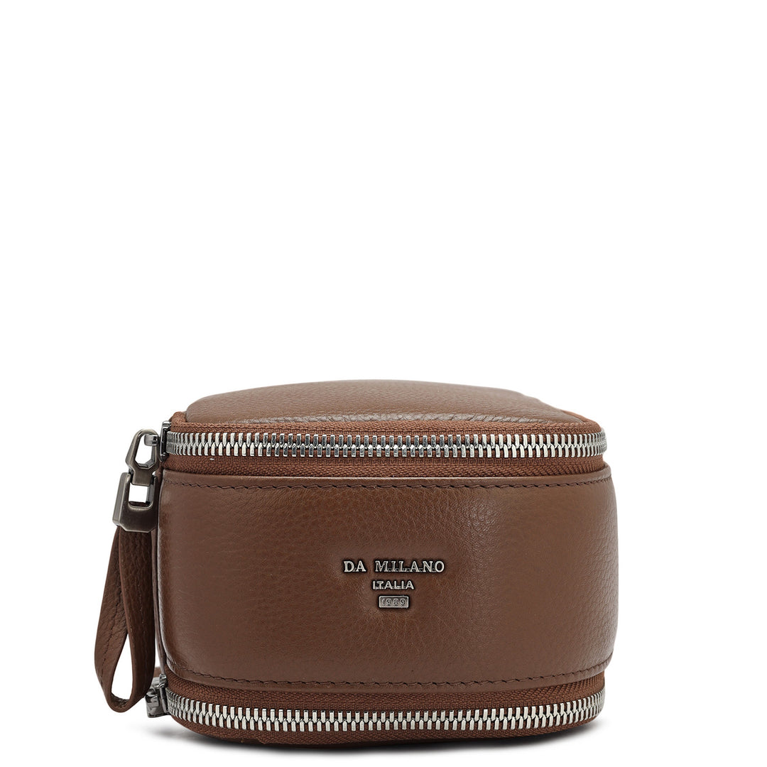 Small Wax Leather Multi Pouch - Brown