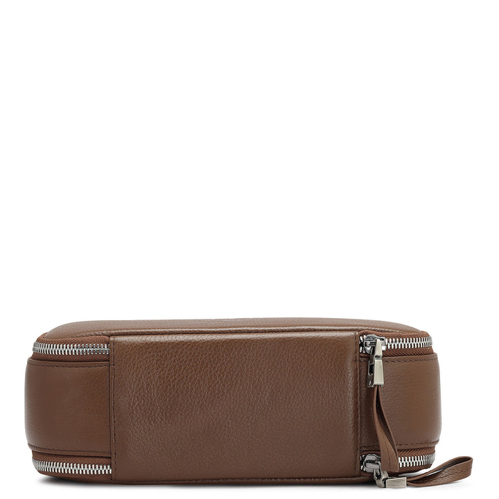 Small Wax Leather Multi Pouch - Brown