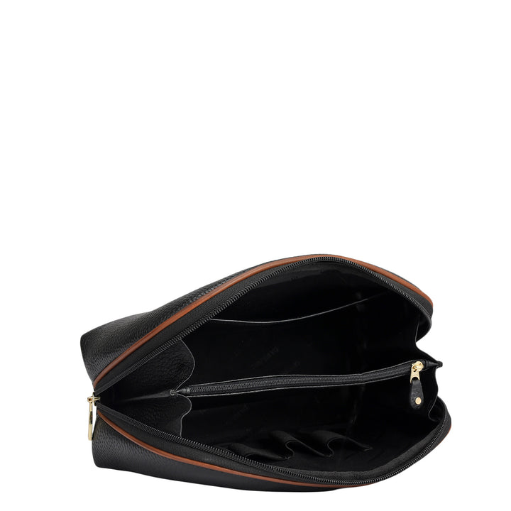 Wax Leather Multi Pouch - Black
