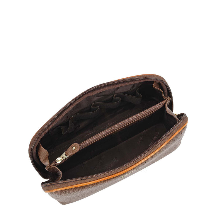 Wax Leather Multi Pouch - Mocha