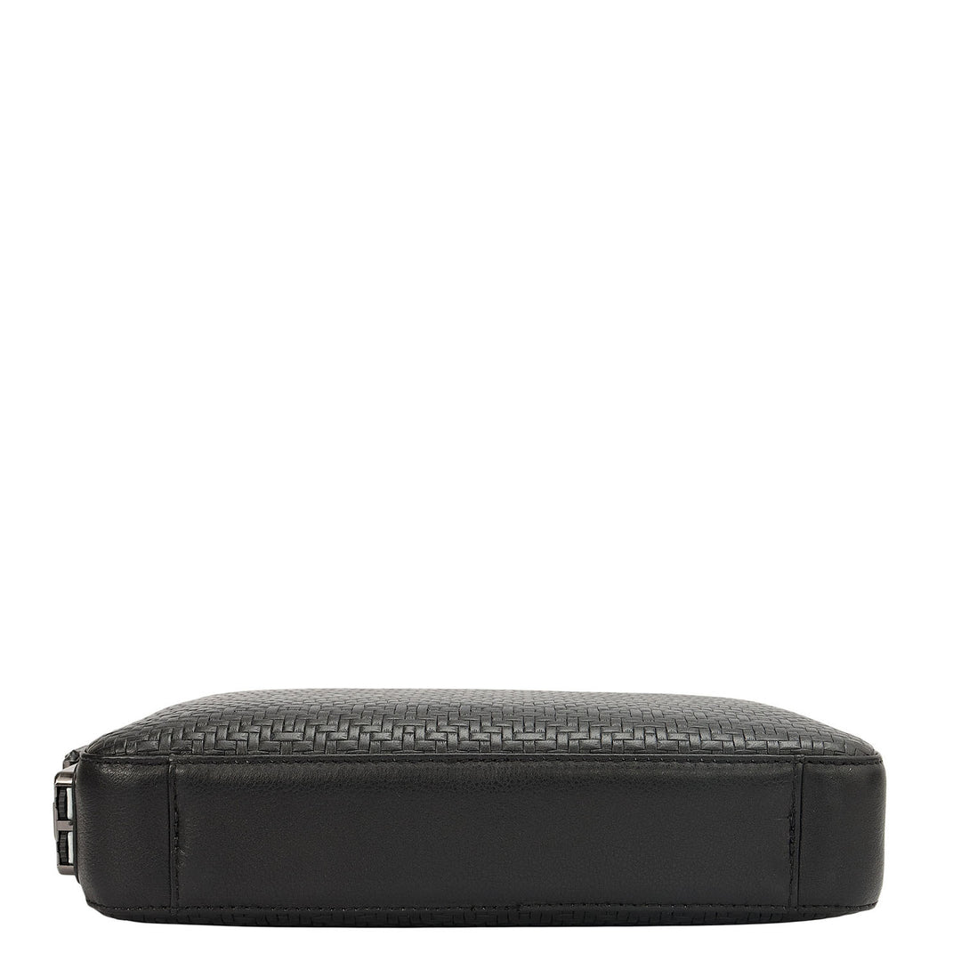 Mat Emboss Leather Multi Pouch - Black