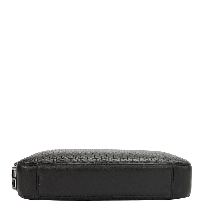 Mat Emboss Leather Multi Pouch - Black