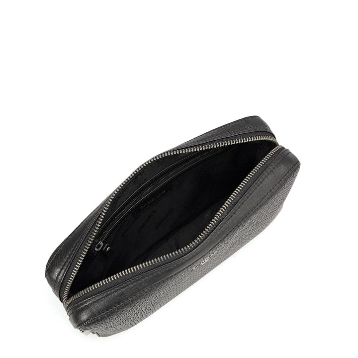 Mat Emboss Leather Multi Pouch - Black