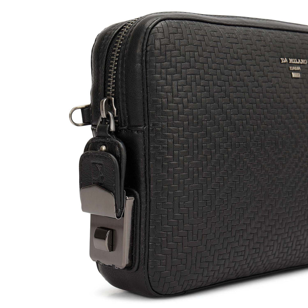 Mat Emboss Leather Multi Pouch - Black