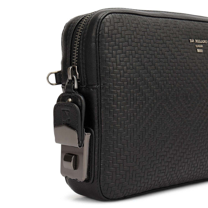 Mat Emboss Leather Multi Pouch - Black