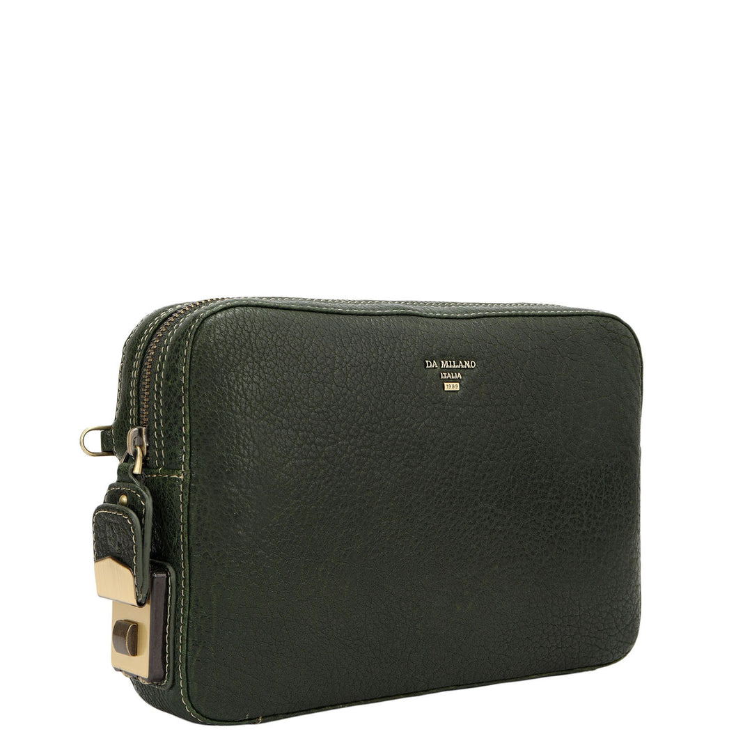 Elephant Pattern Leather Multi Pouch - Green