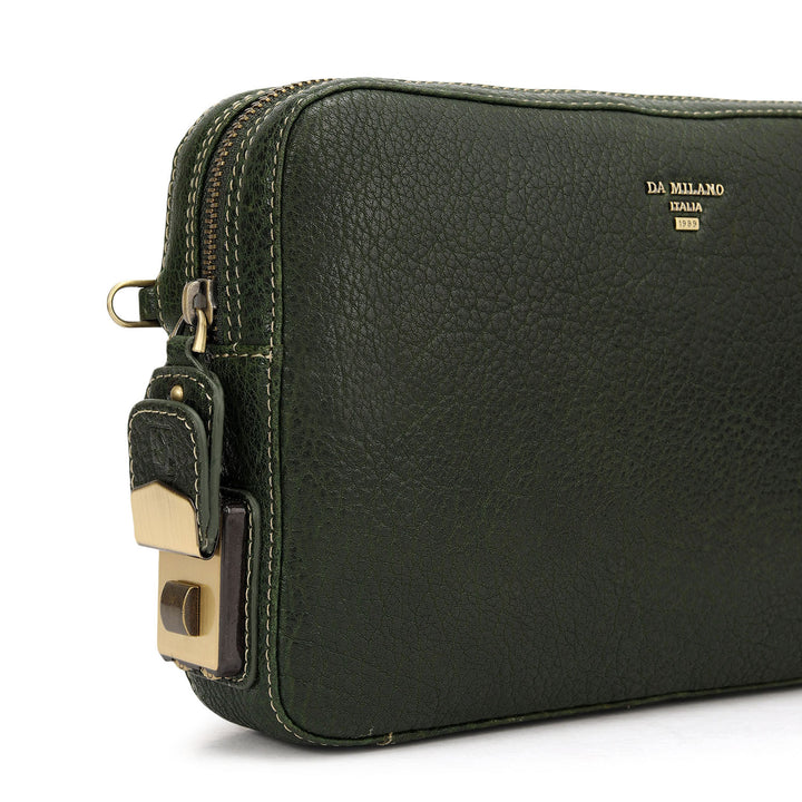 Elephant Pattern Leather Multi Pouch - Green