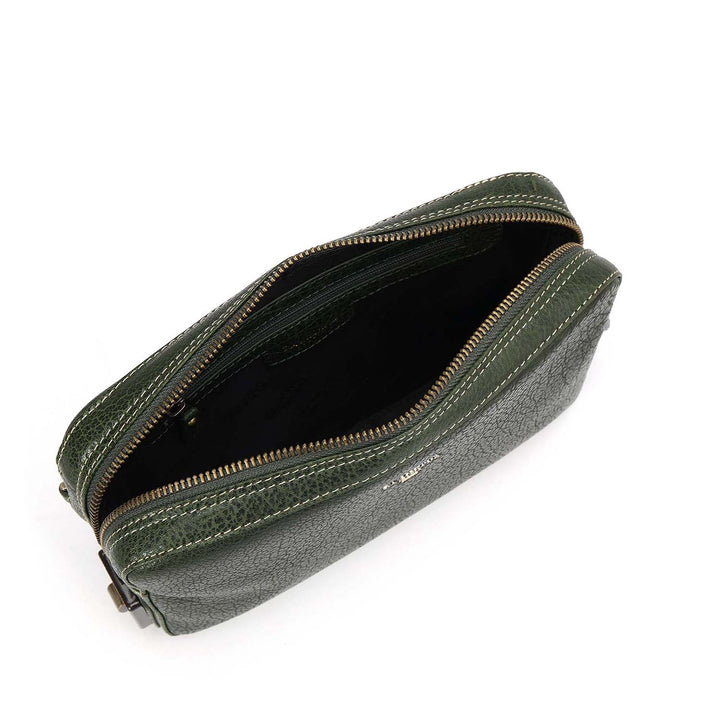 Elephant Pattern Leather Multi Pouch - Green
