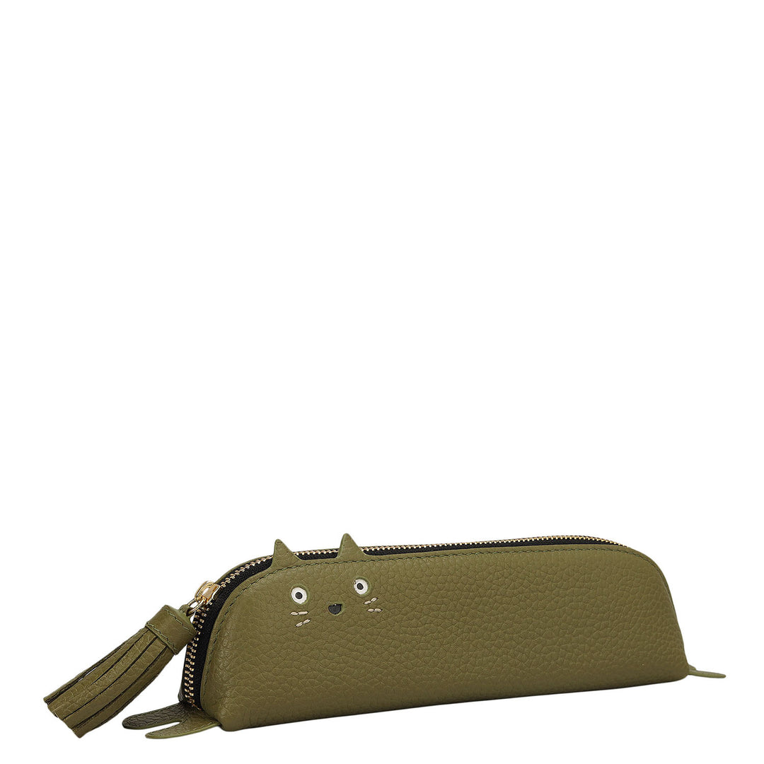 Wax Leather Multi Pouch - Fern