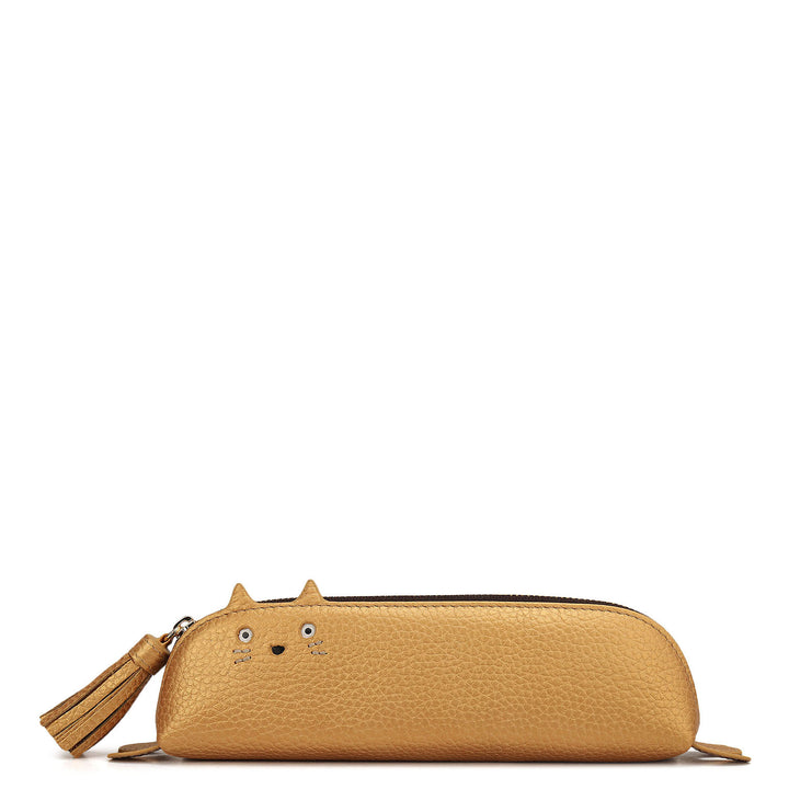 Wax Leather Multi Pouch - Gold