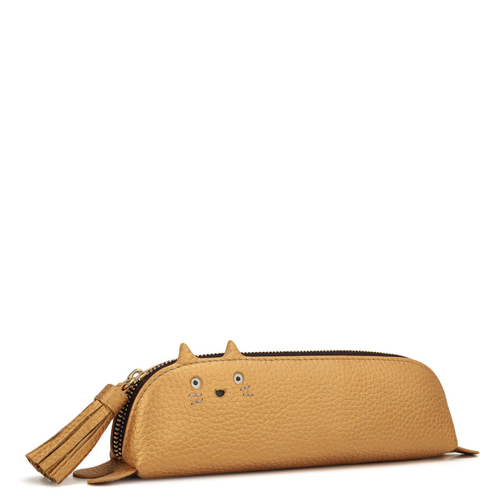 Wax Leather Multi Pouch - Gold