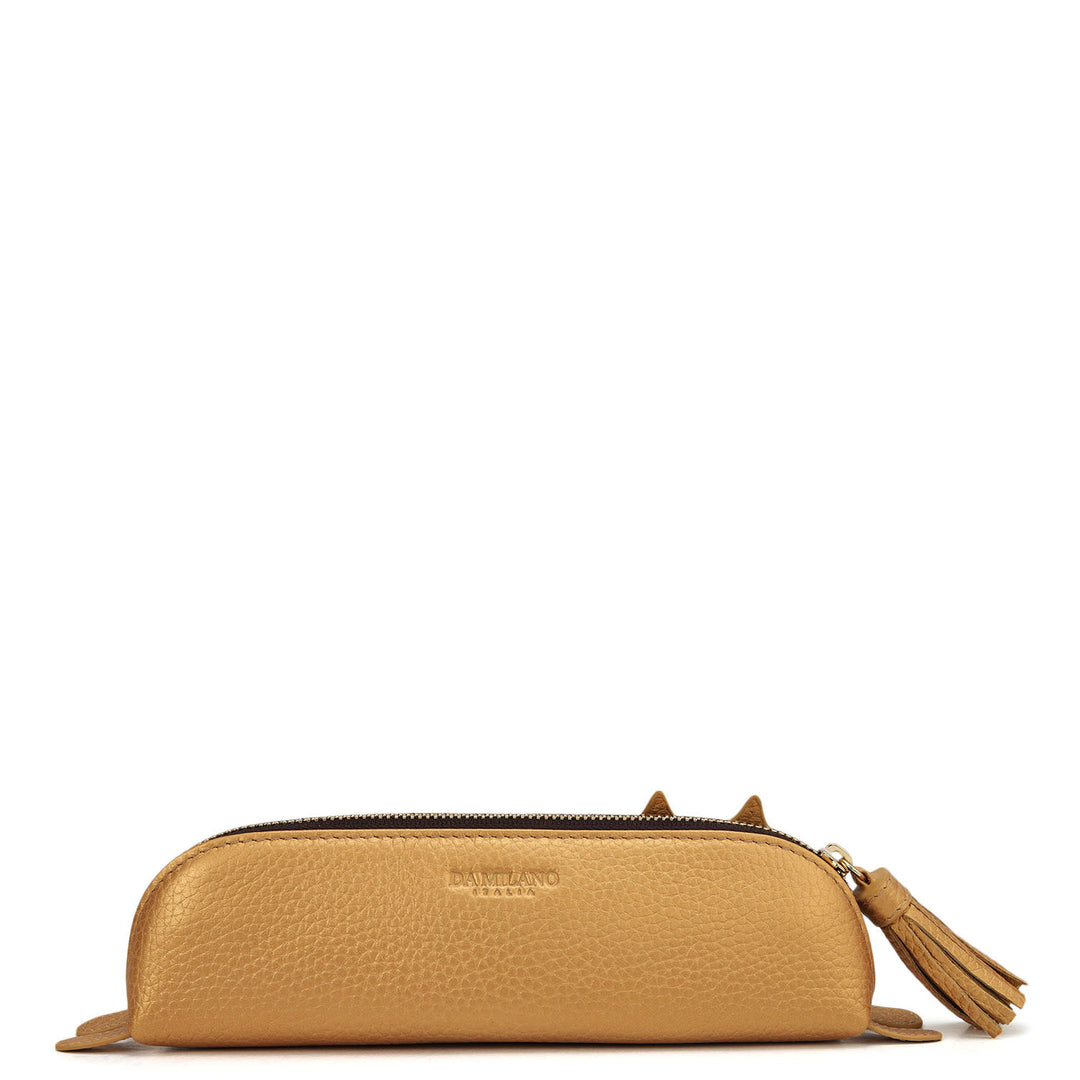 Wax Leather Multi Pouch - Gold